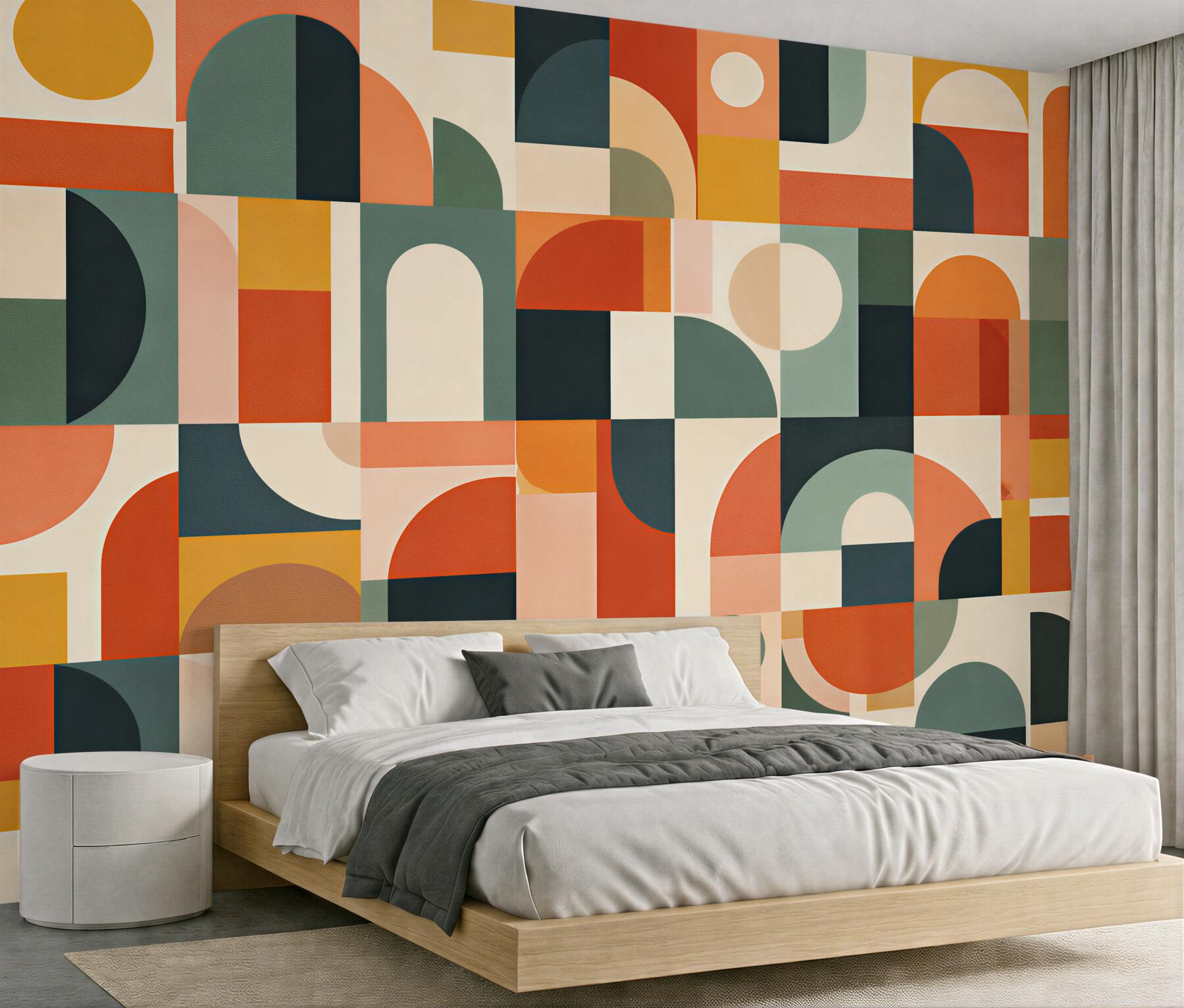 Papier peint mosaïque géométrique dans des couleurs chaudes