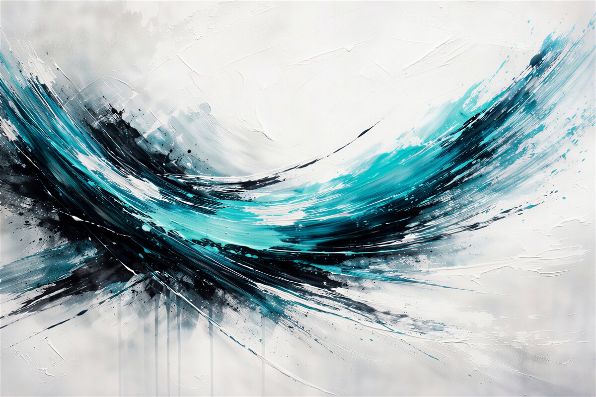 Papier peint vague turquoise d'énergie abstraite