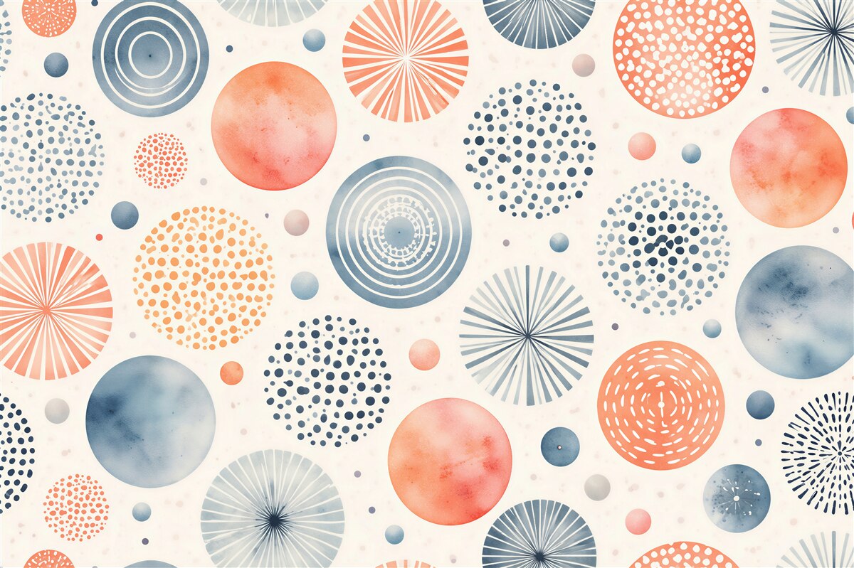 Papier peint cercles pastel en aquarelle