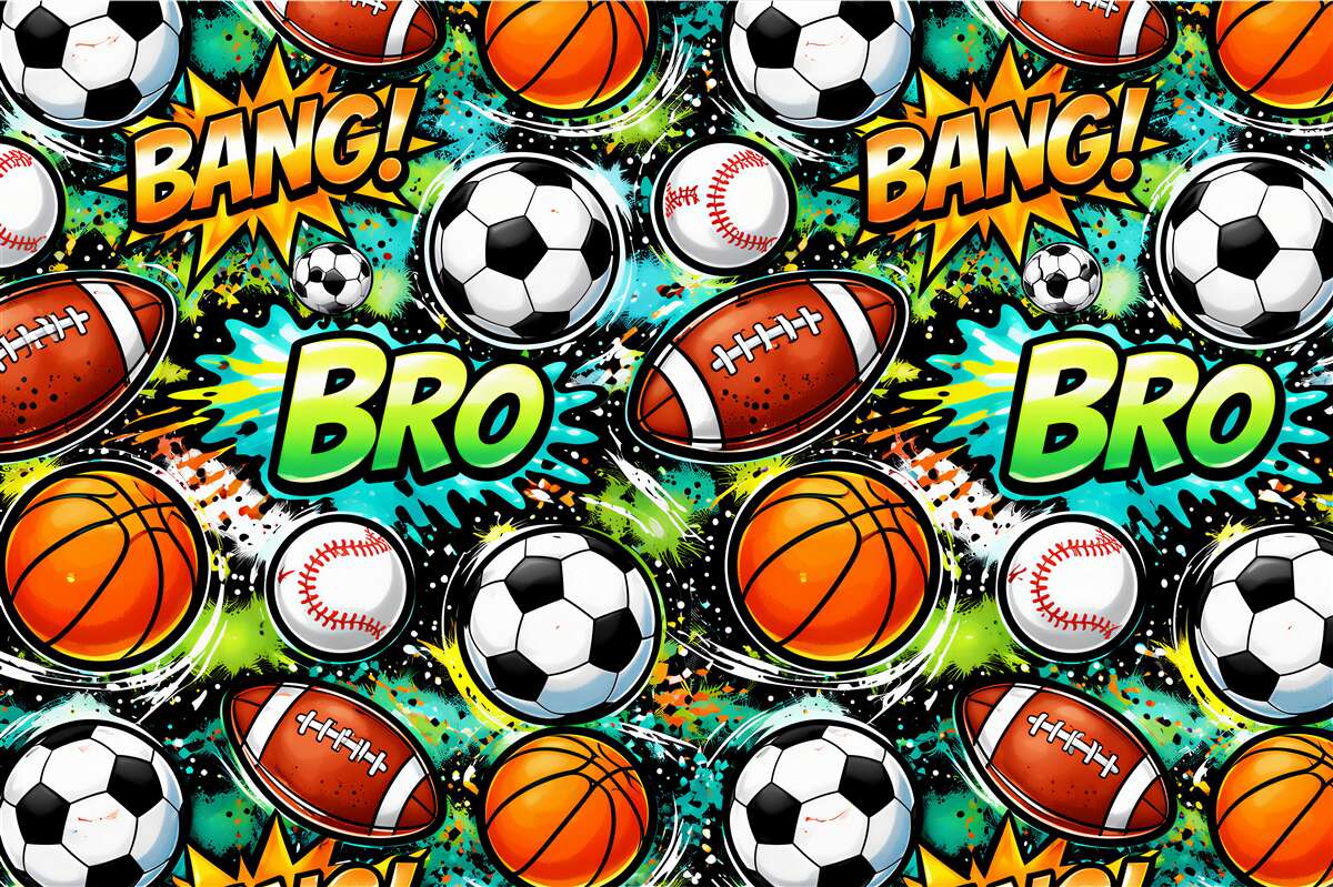 Papier peint monde du sport en bande dessinée