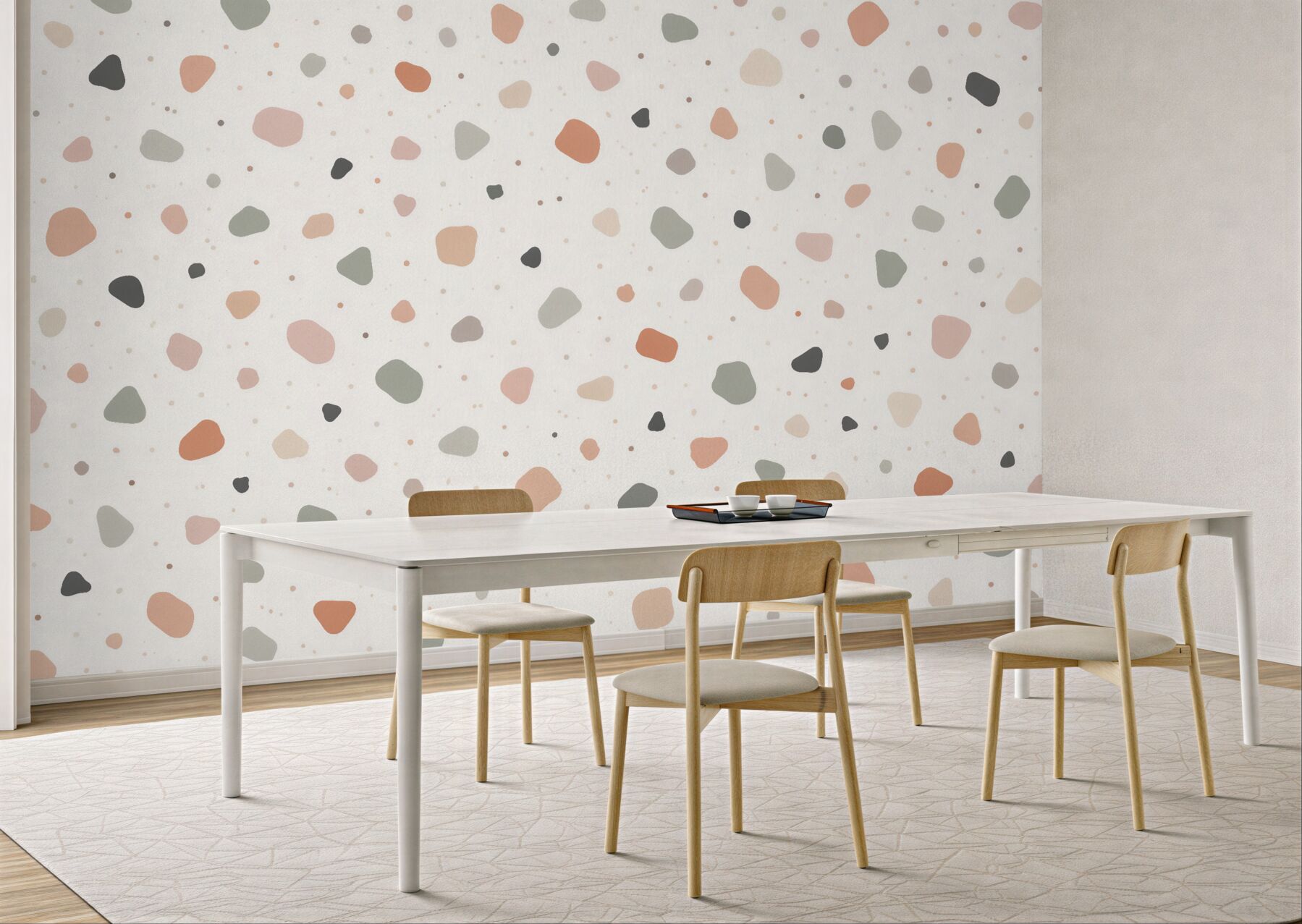 Papier peint terrazzo pastel minimaliste