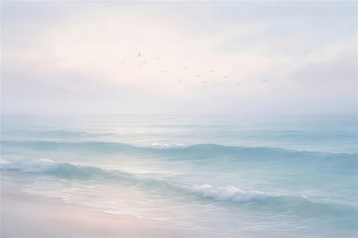 Papier peint vagues pastel à l'aube