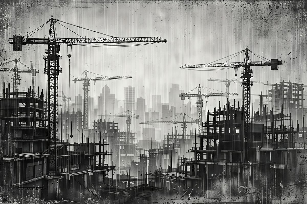 Papier peint paysage urbain rétro