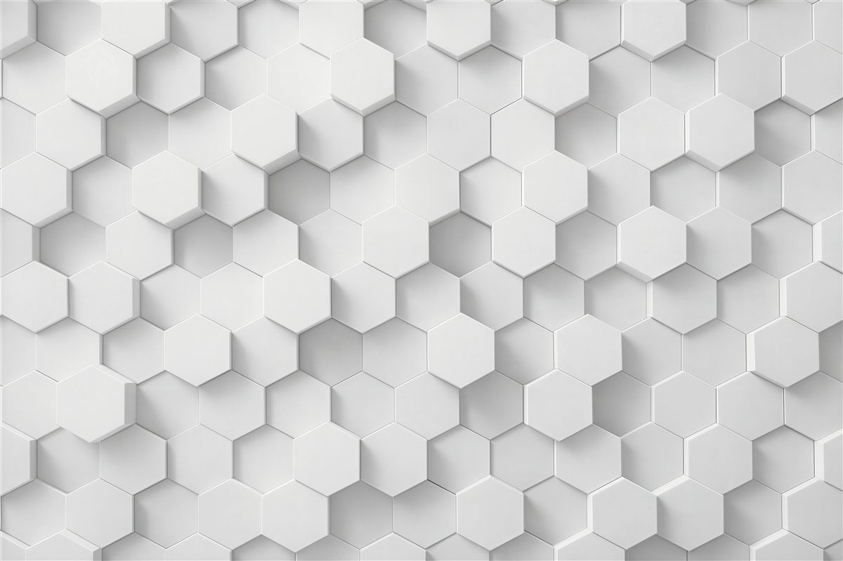 Papier peint hexagones blancs en relief moderne