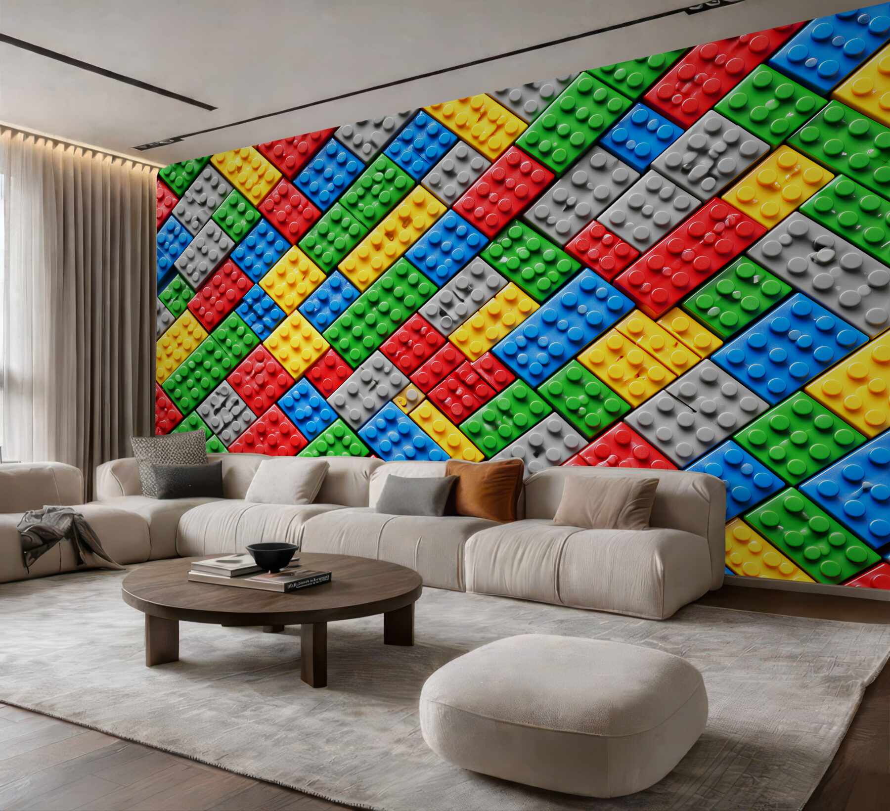 Papier peint blocs colorés dans une disposition joyeuse