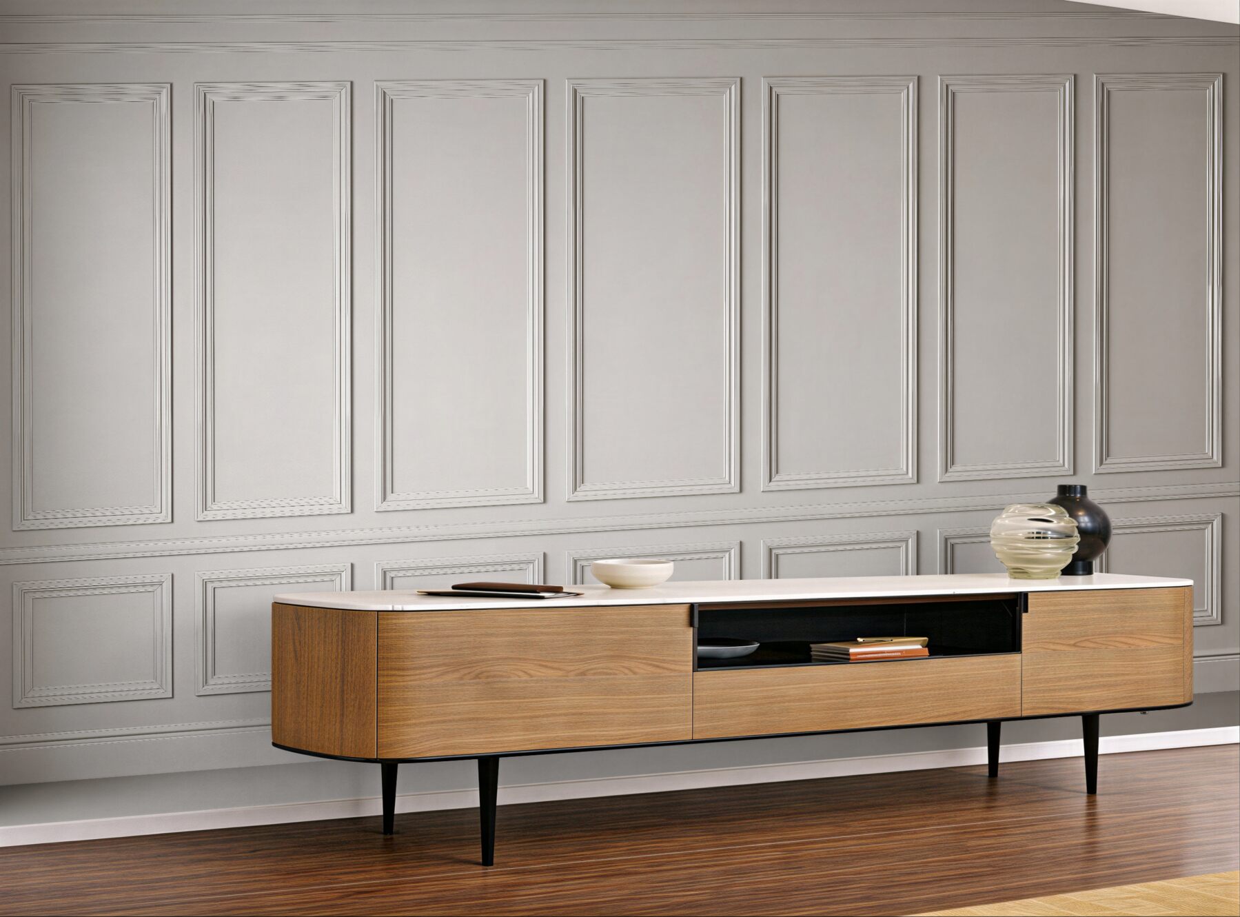 Papier peint classique stuc beige