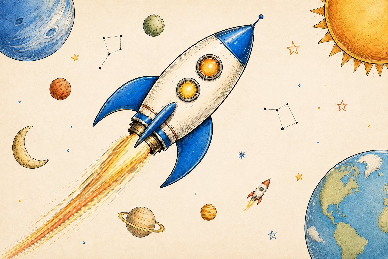 Papier peint Vol dans l'espace