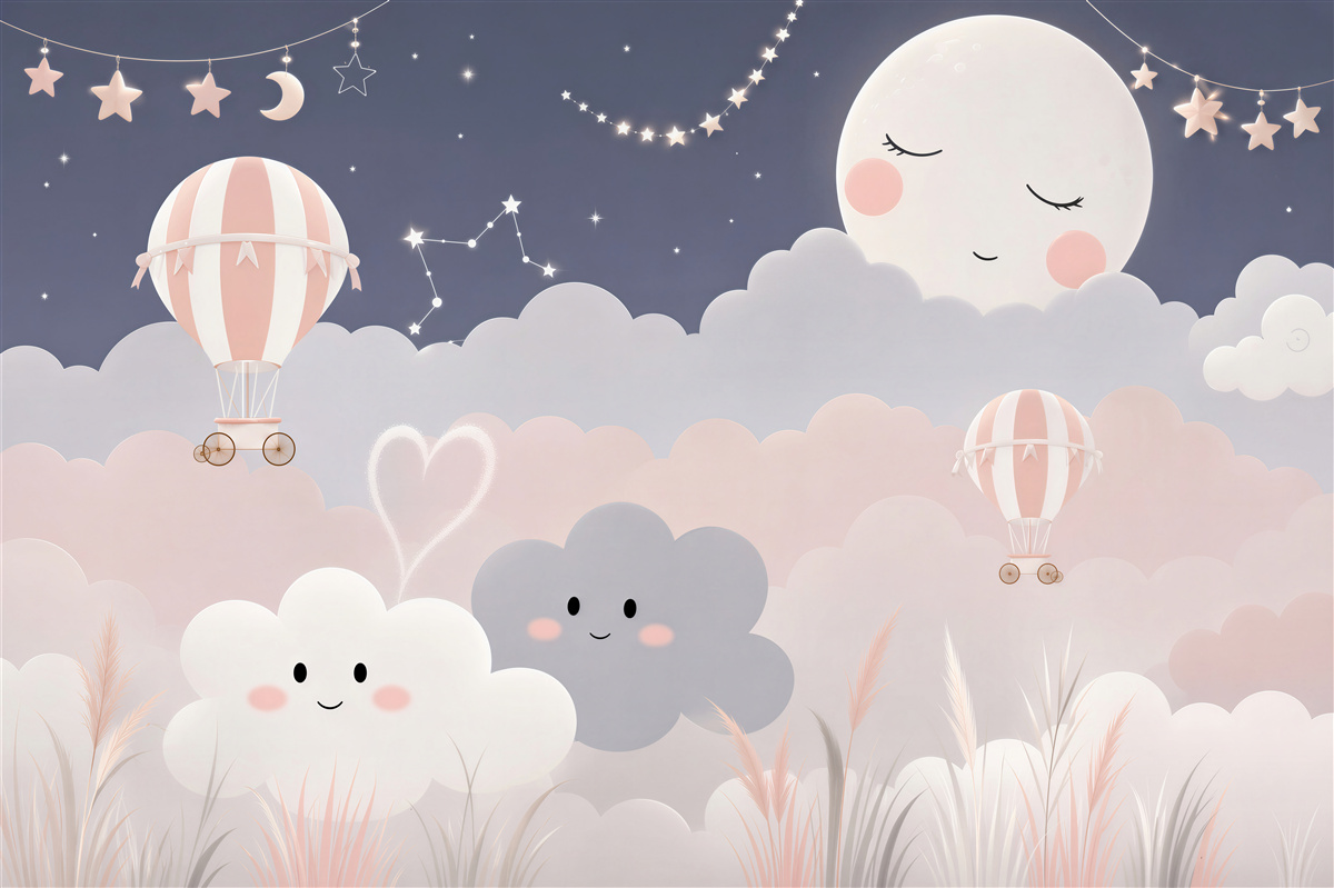 Papier peint Nuage et lune avec Morgami
