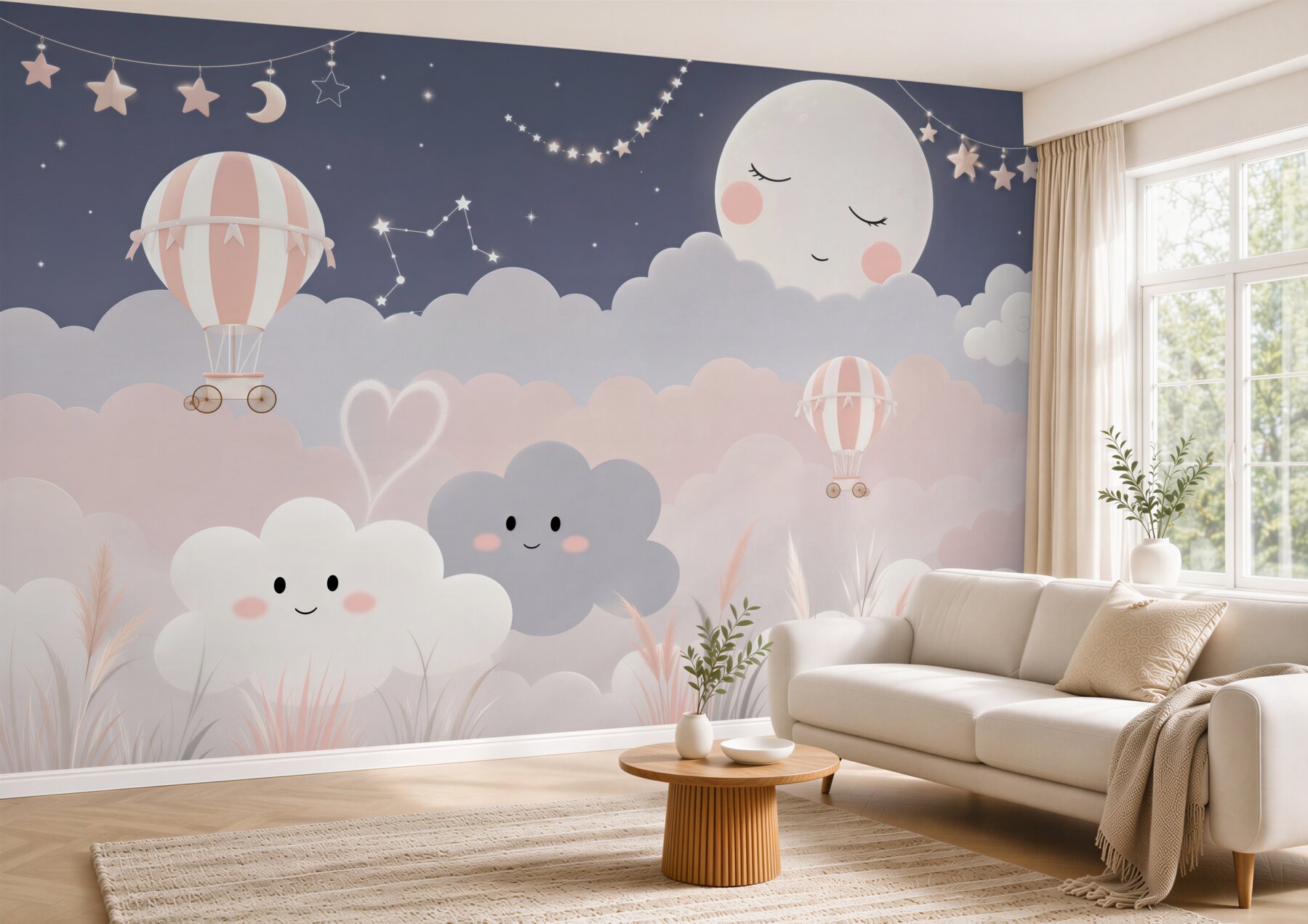 Papier peint Nuage et lune avec Morgami
