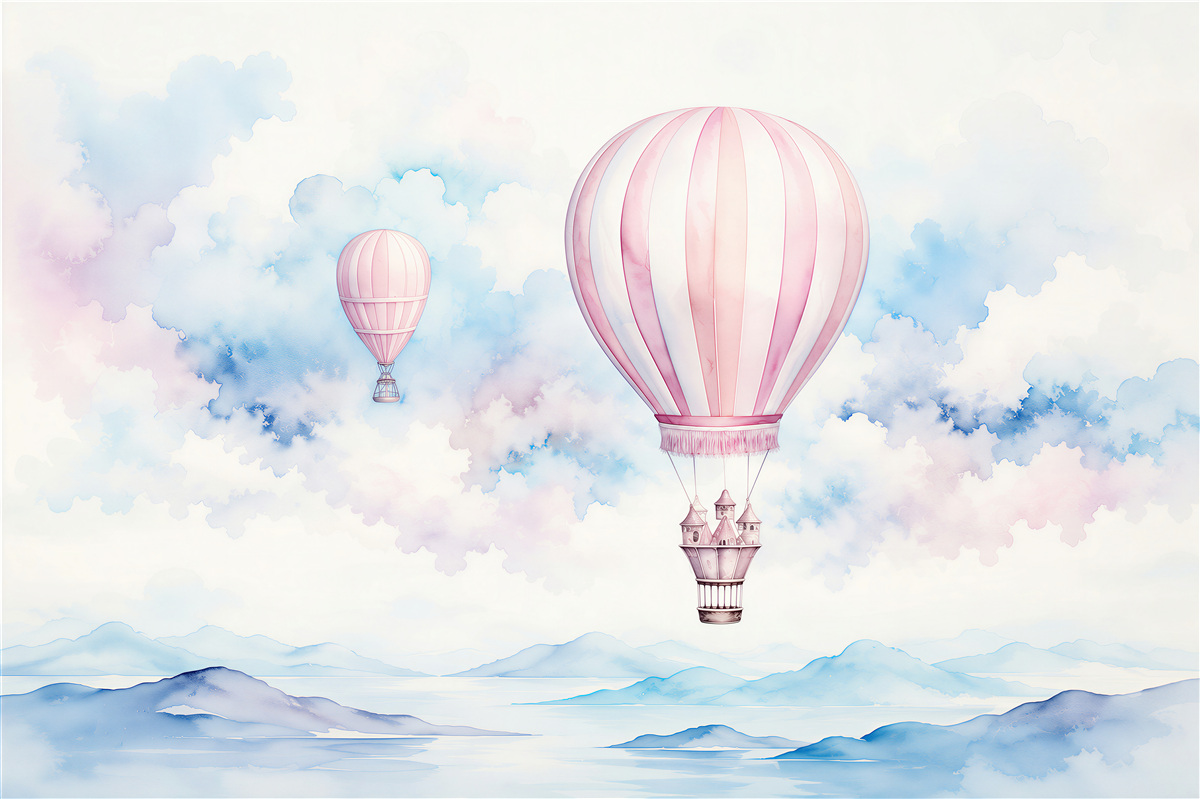 Papier peint Ballons parmi les nuages