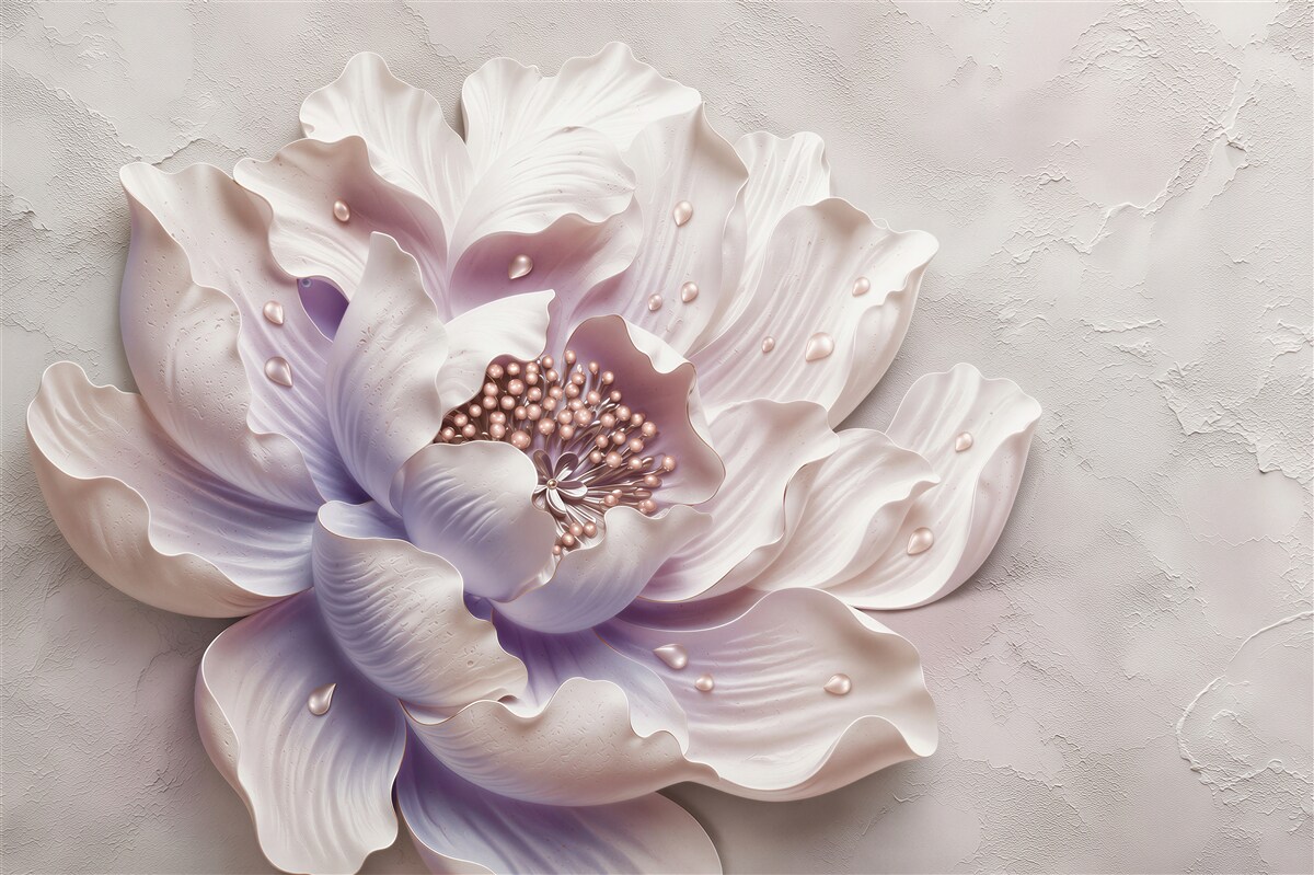 Papier peint fleur de pivoine rose poudré en gros plan délicat