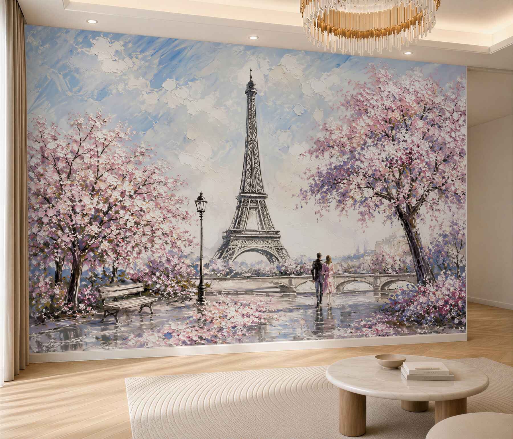 Papier peint amour primaverile vicino alla Torre Eiffel