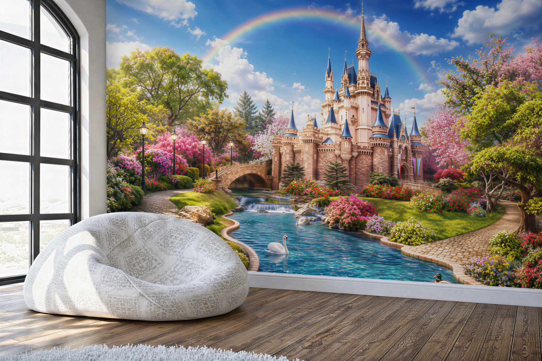 Papier peint très beau château de conte de fées