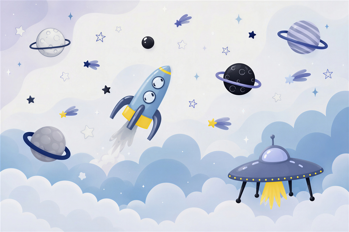 Papier peint véhicules volants dans l'espace