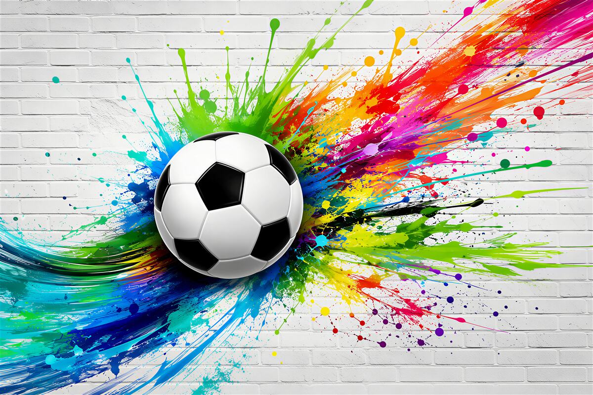 Papier peint ballon de football sur fond clair