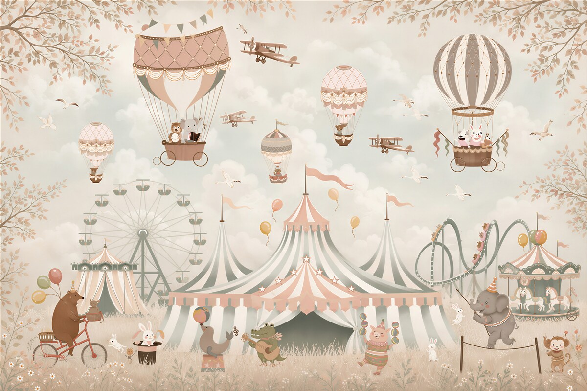 Papier peint ballons dans un parc d'attractions