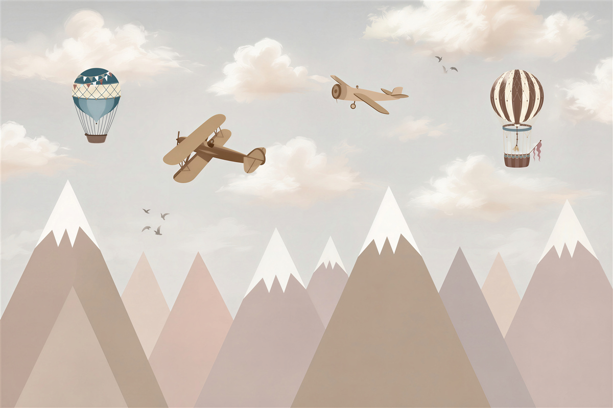 Papier peint montagnes et avions