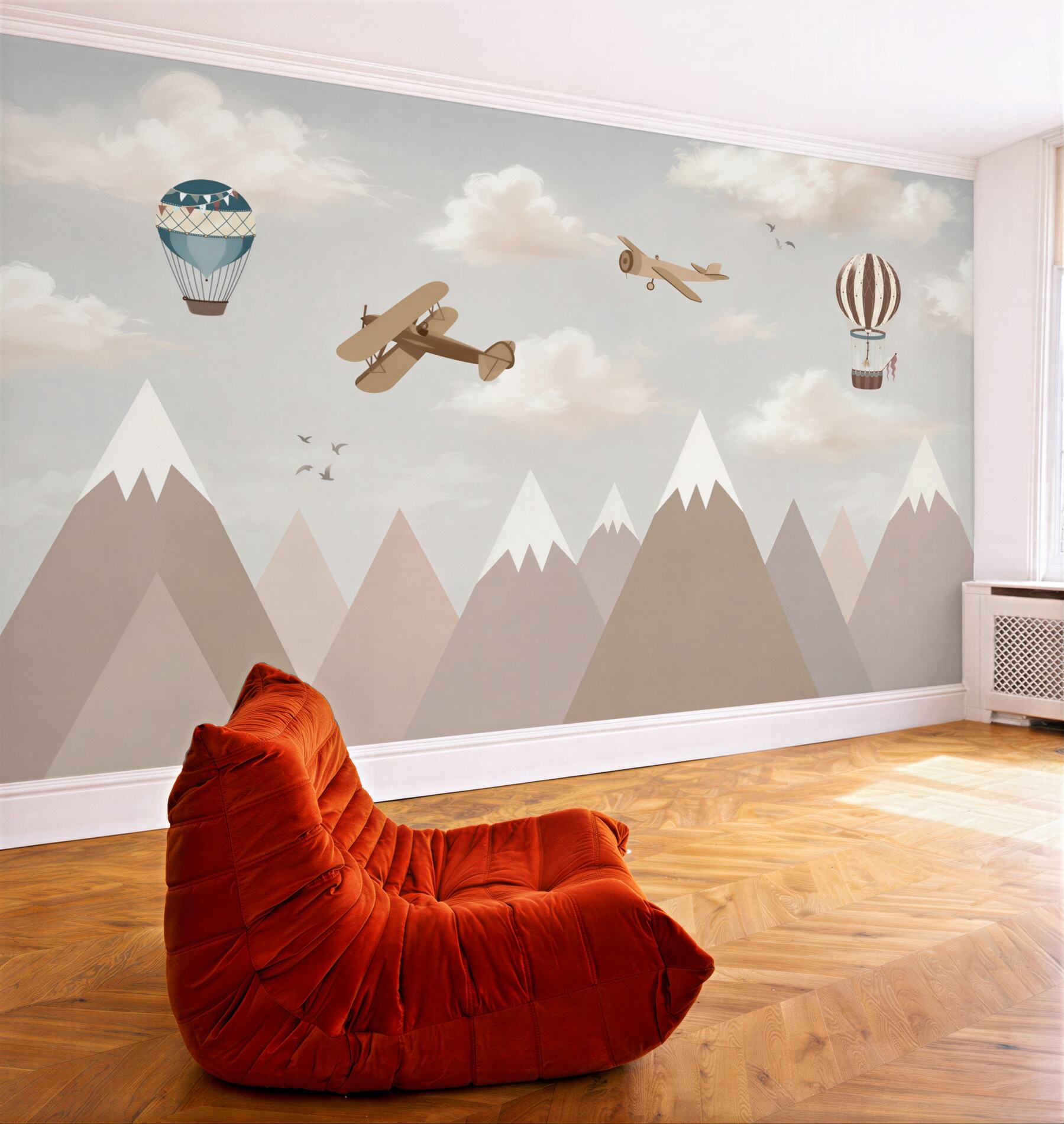 Papier peint montagnes et avions