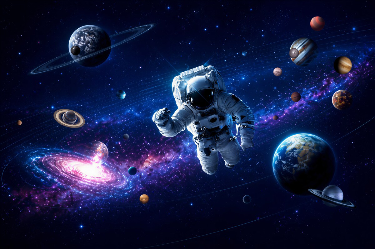 Papier peint astronaute dans l'espace