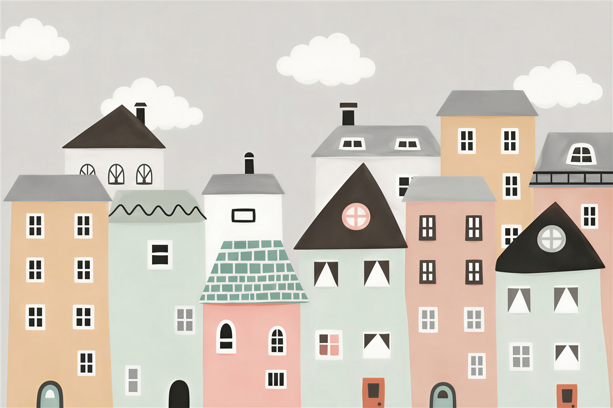 Papier peint maisons extraordinaires
