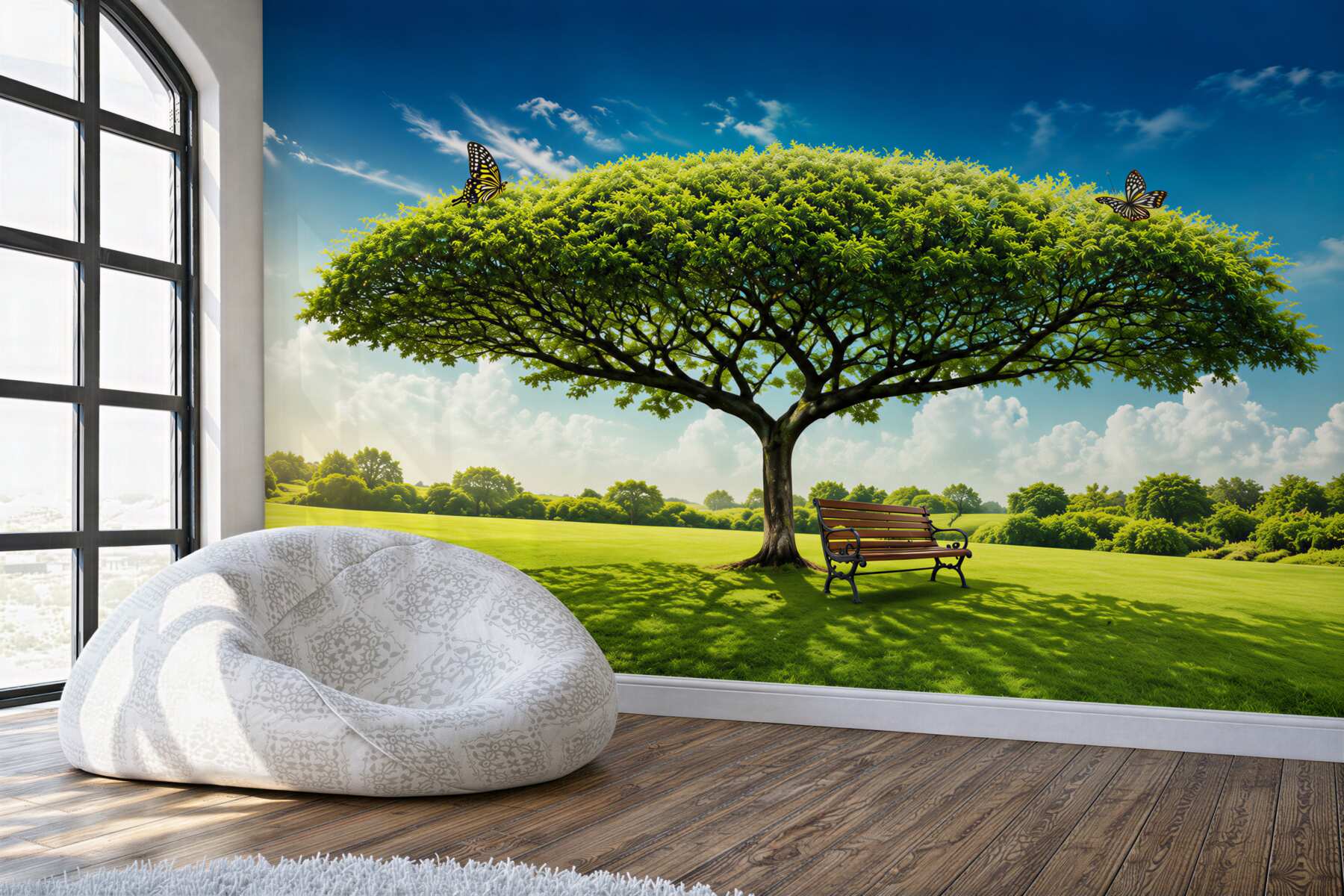 Papier peint Grand arbre vert