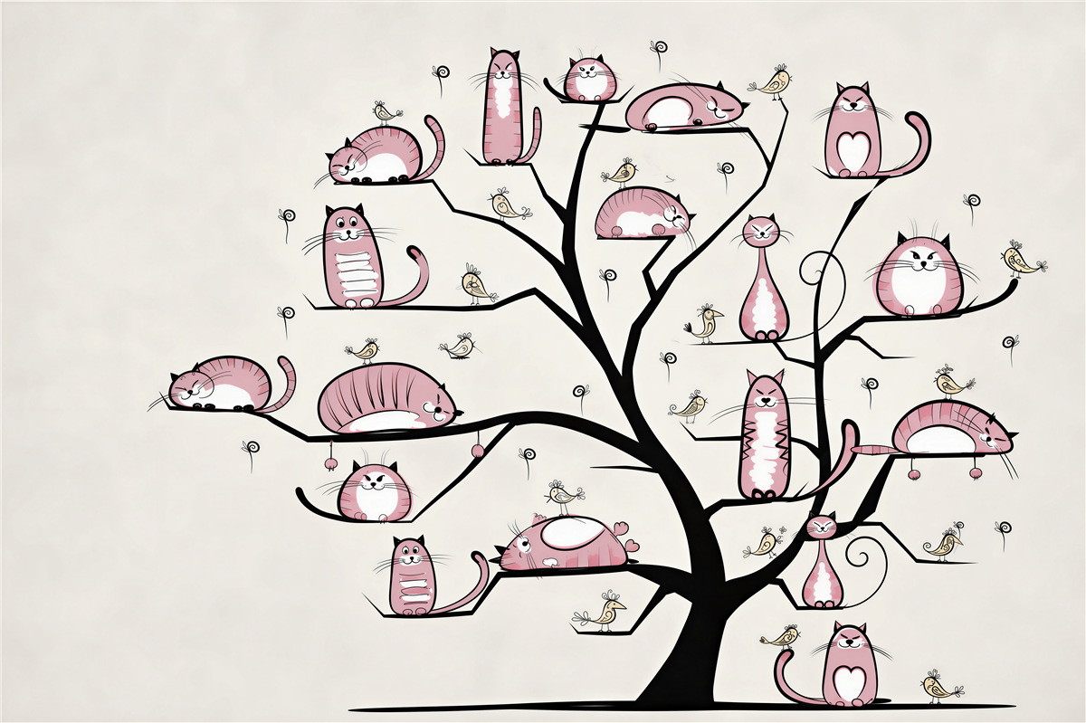 Papier peint arbre à chat