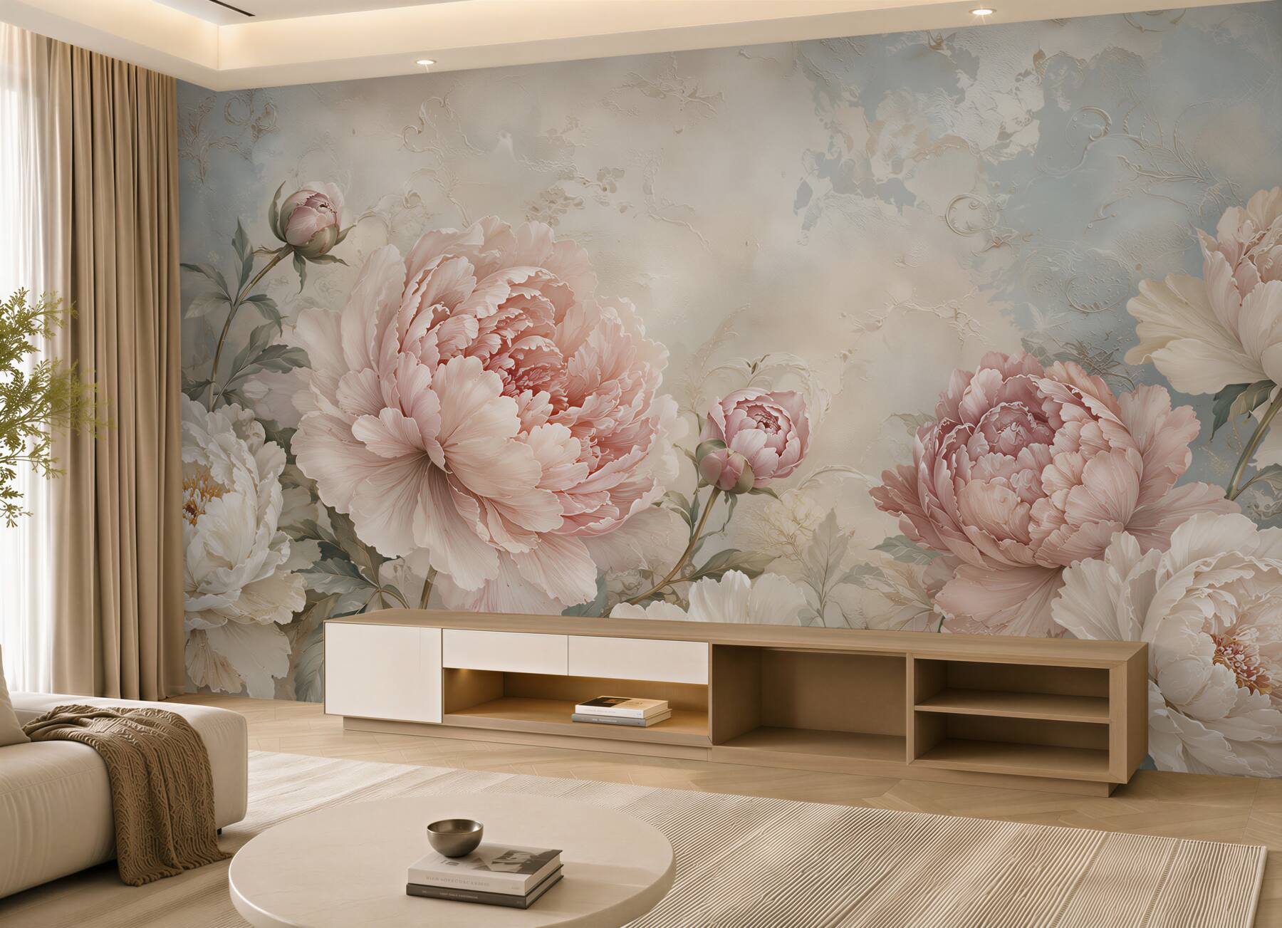 Papier peint fond floral