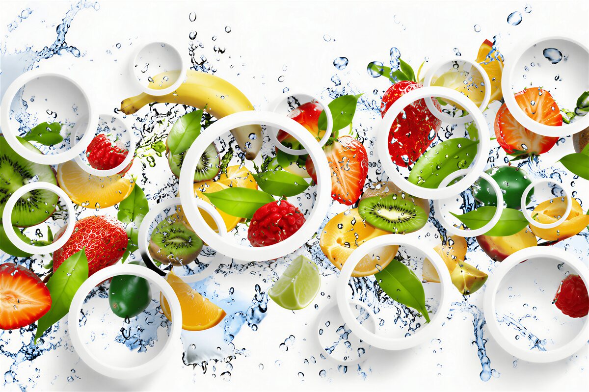 Papier peint fruits et garnitures
