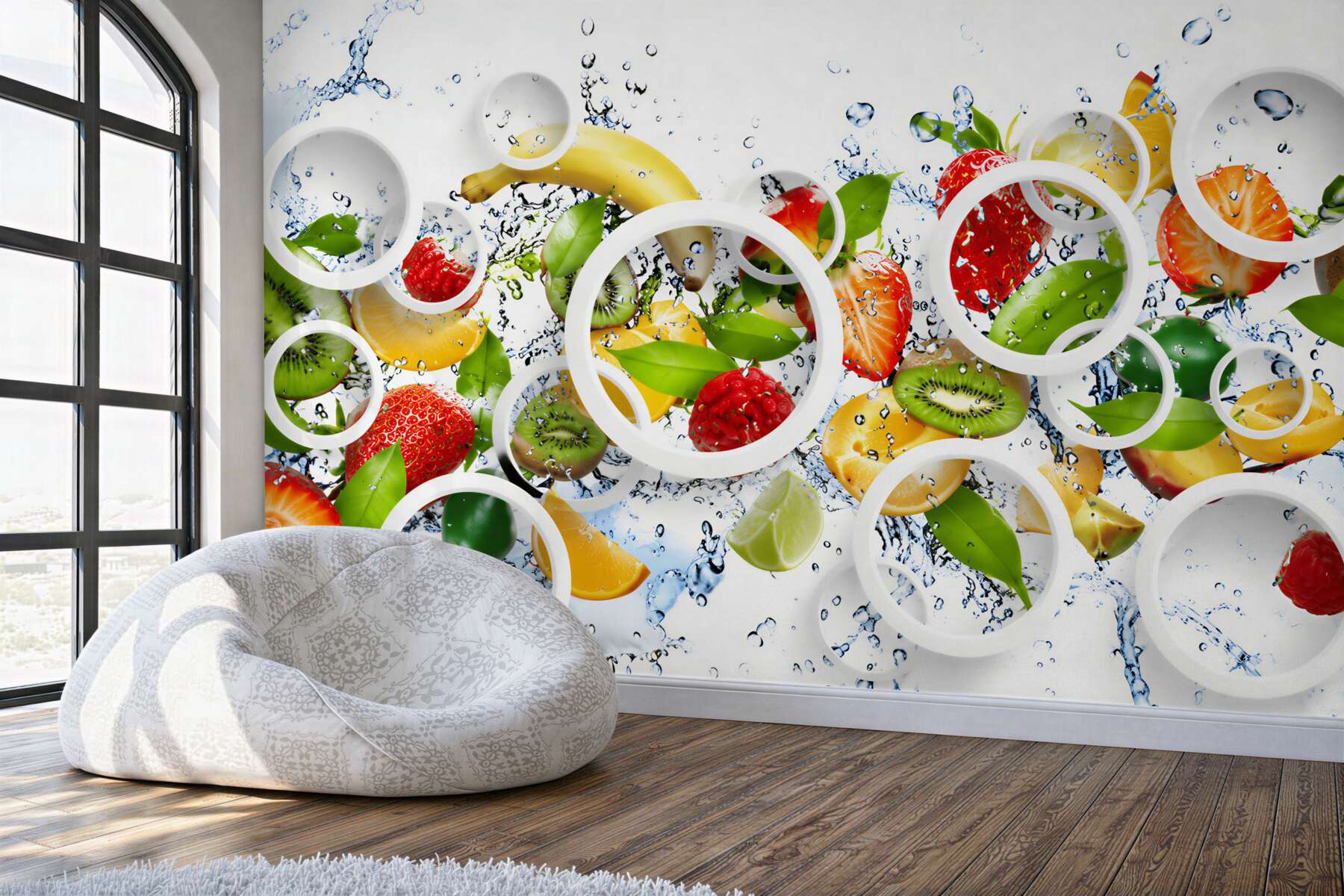Papier peint fruits et garnitures