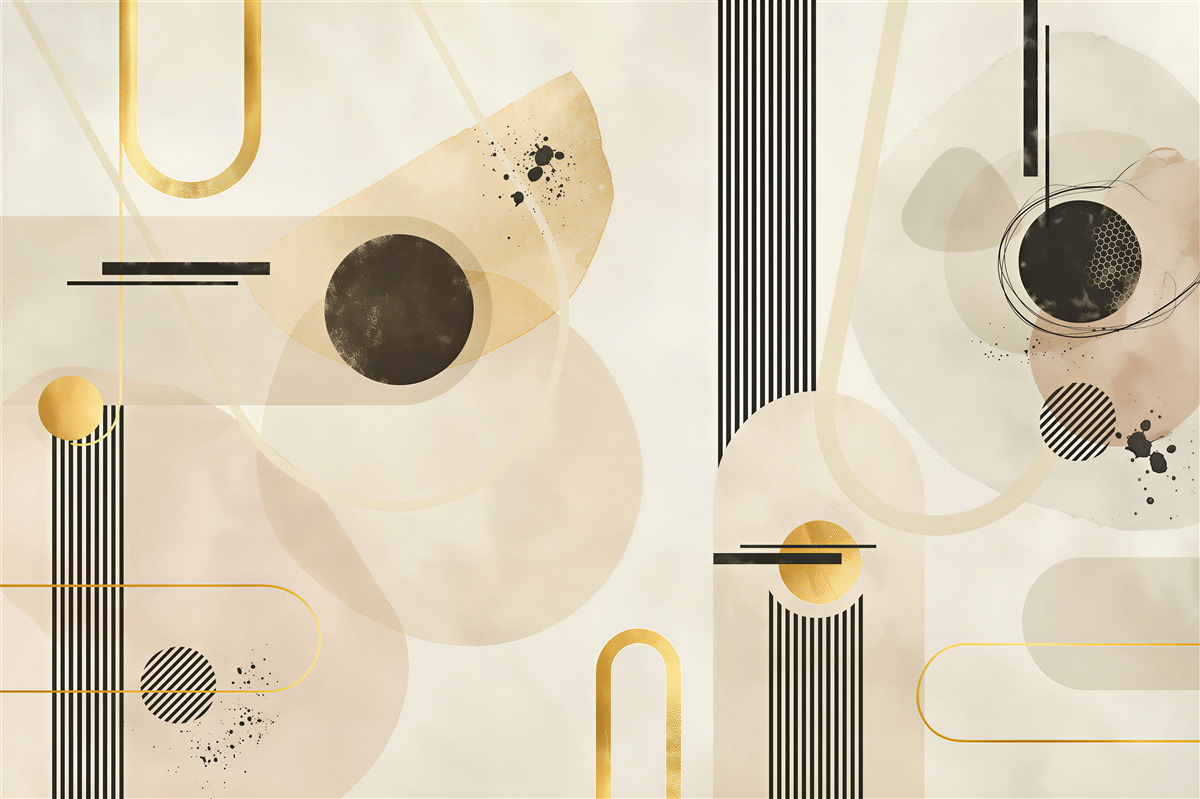 Papier peint lignes et formes abstraites verticales