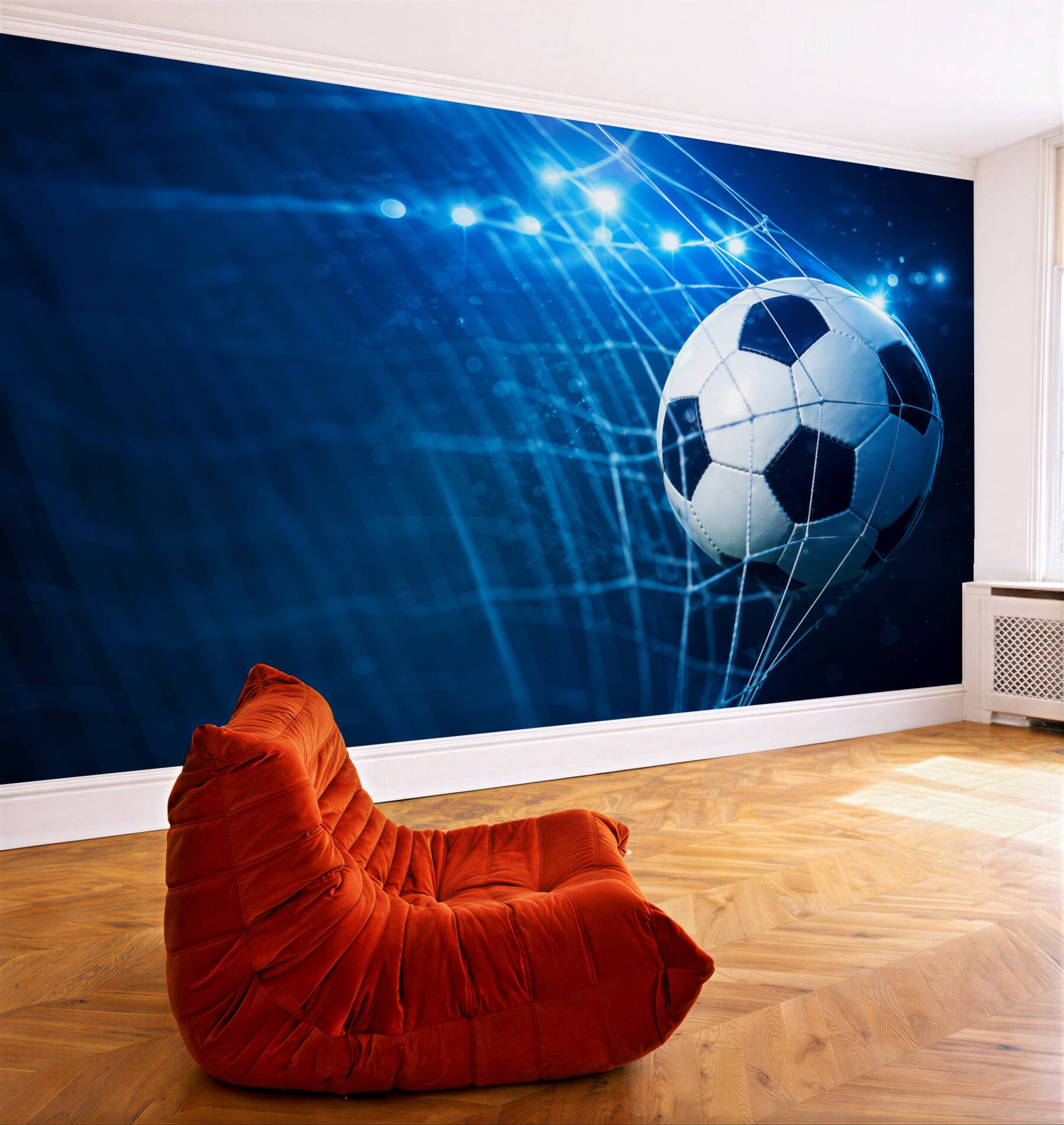 Papier peint concentre-toi sur le football dans le but