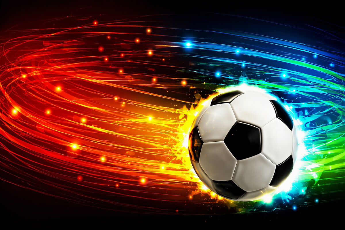 Papier peint football parmi des couleurs vives