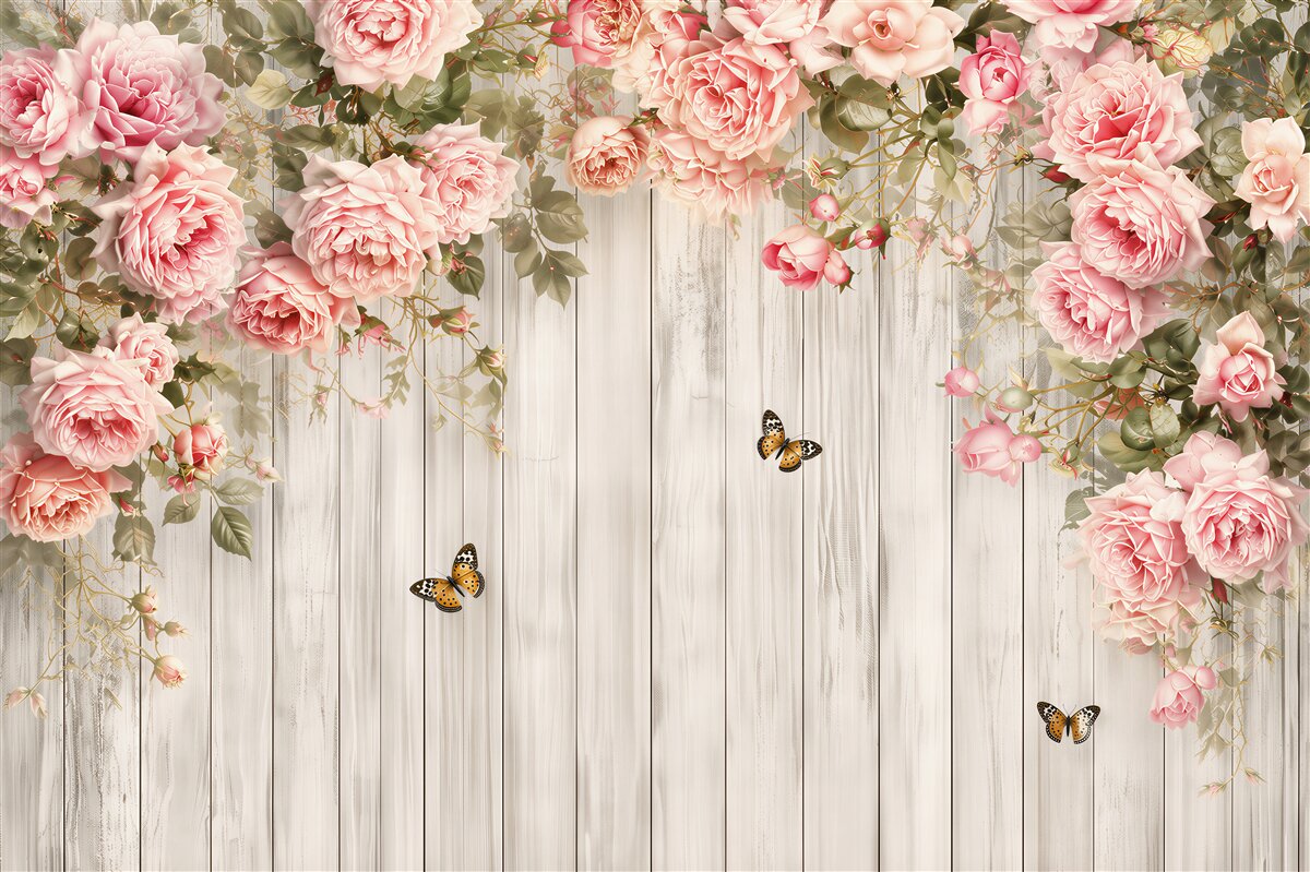 Papier peint luxueuses roses roses suspendues