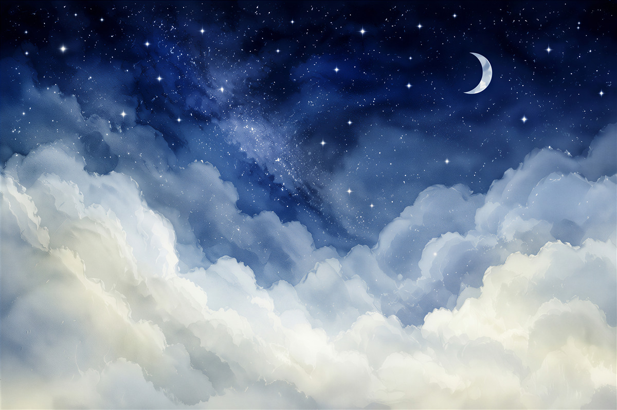 Papier peint ciel nocturne étoilé