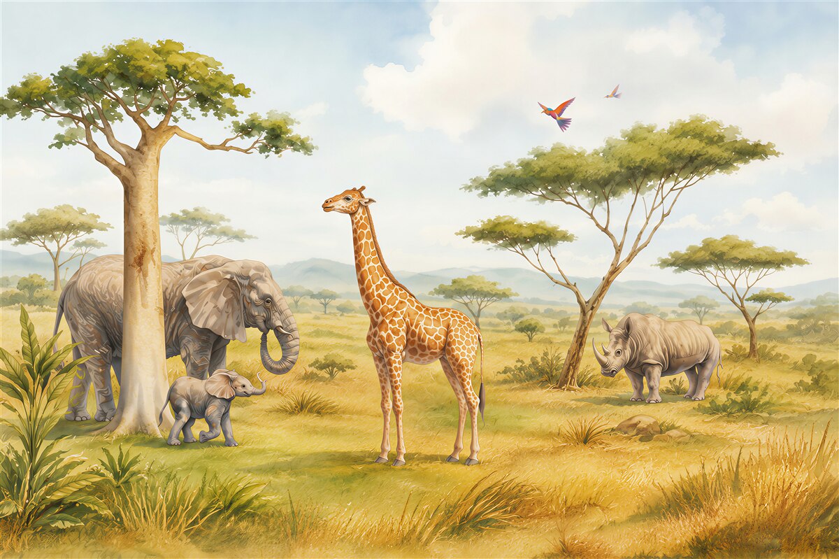 Papier peint animaux africains en safari