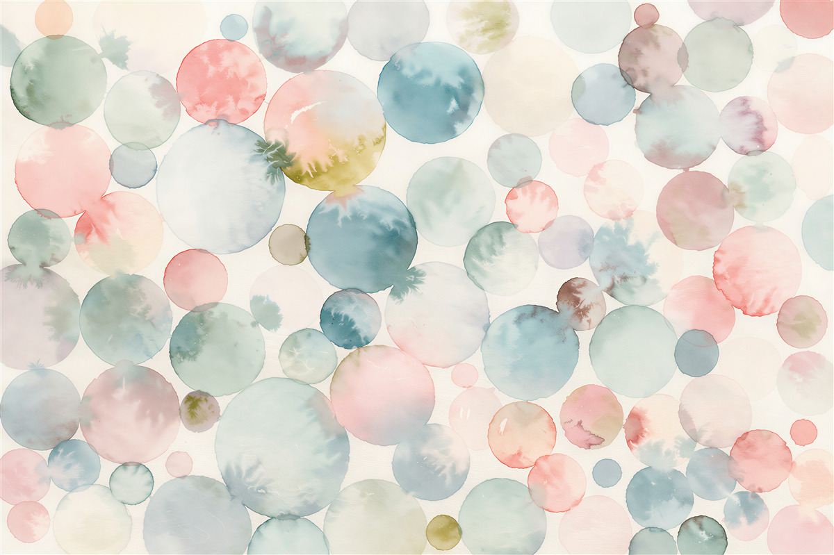 Papier peint bulles colorées aquarelle