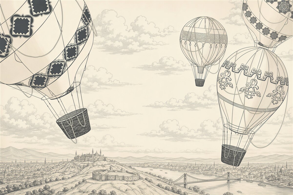 Papier peint ballons en vol