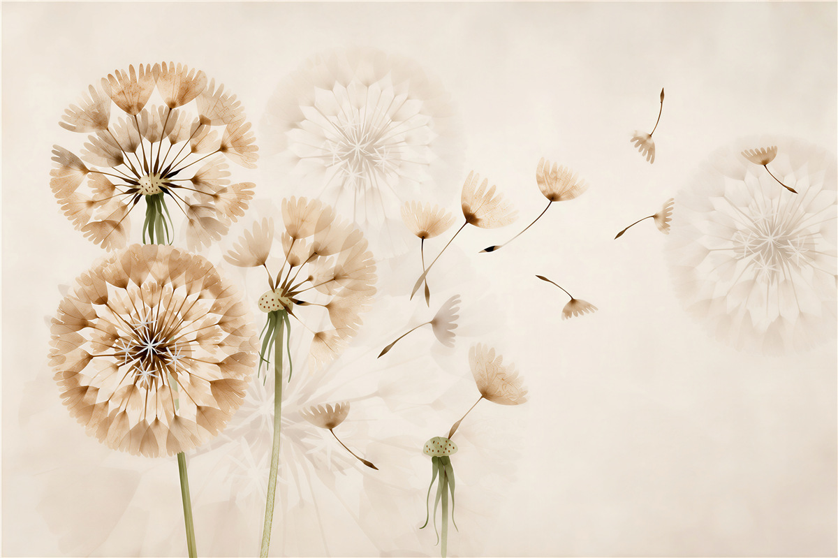 Papier peint marguerites fanées en automne
