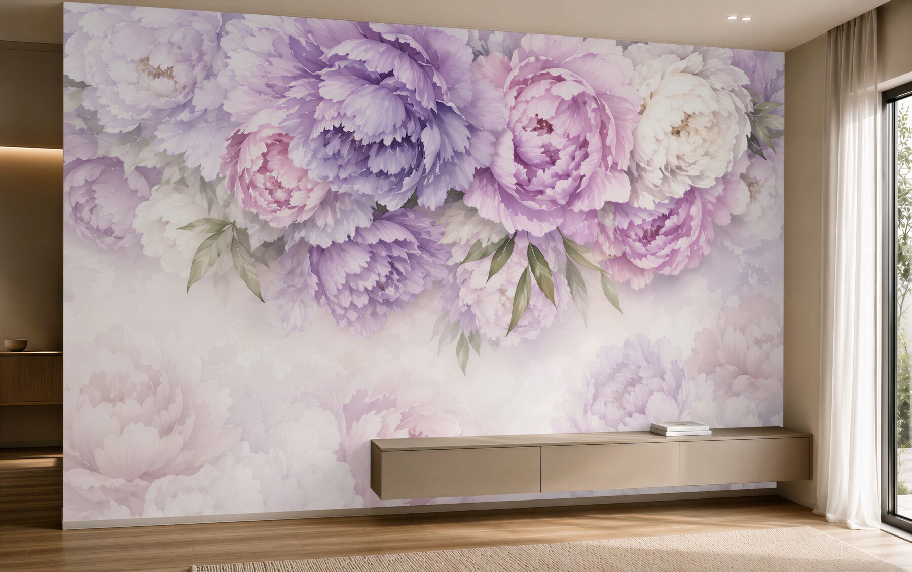 Papier peint délicates fleurs de lilas