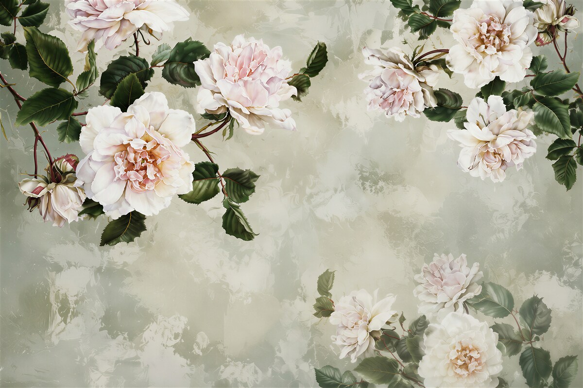 Papier peint Mur et fleur