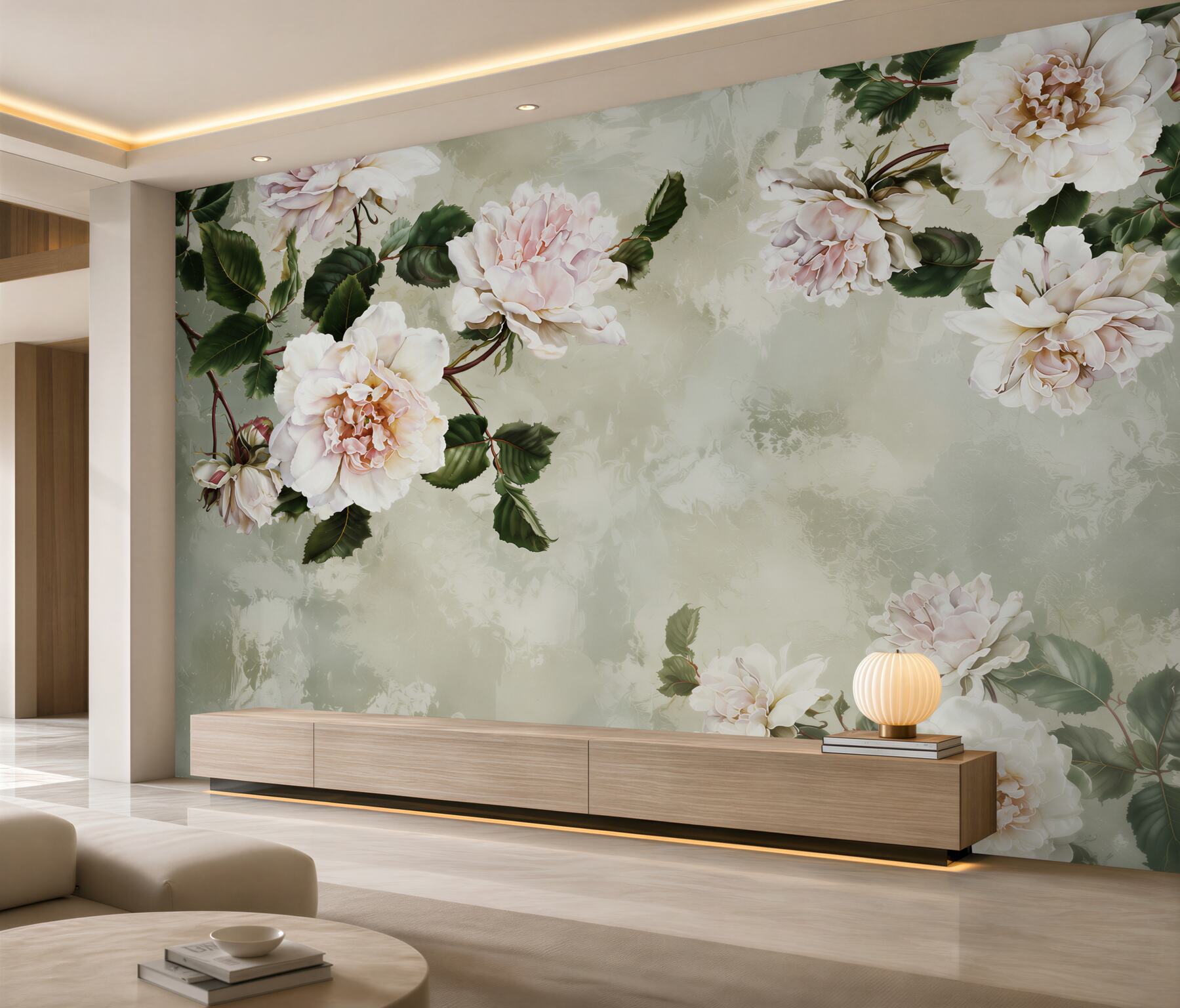 Papier peint Mur et fleur