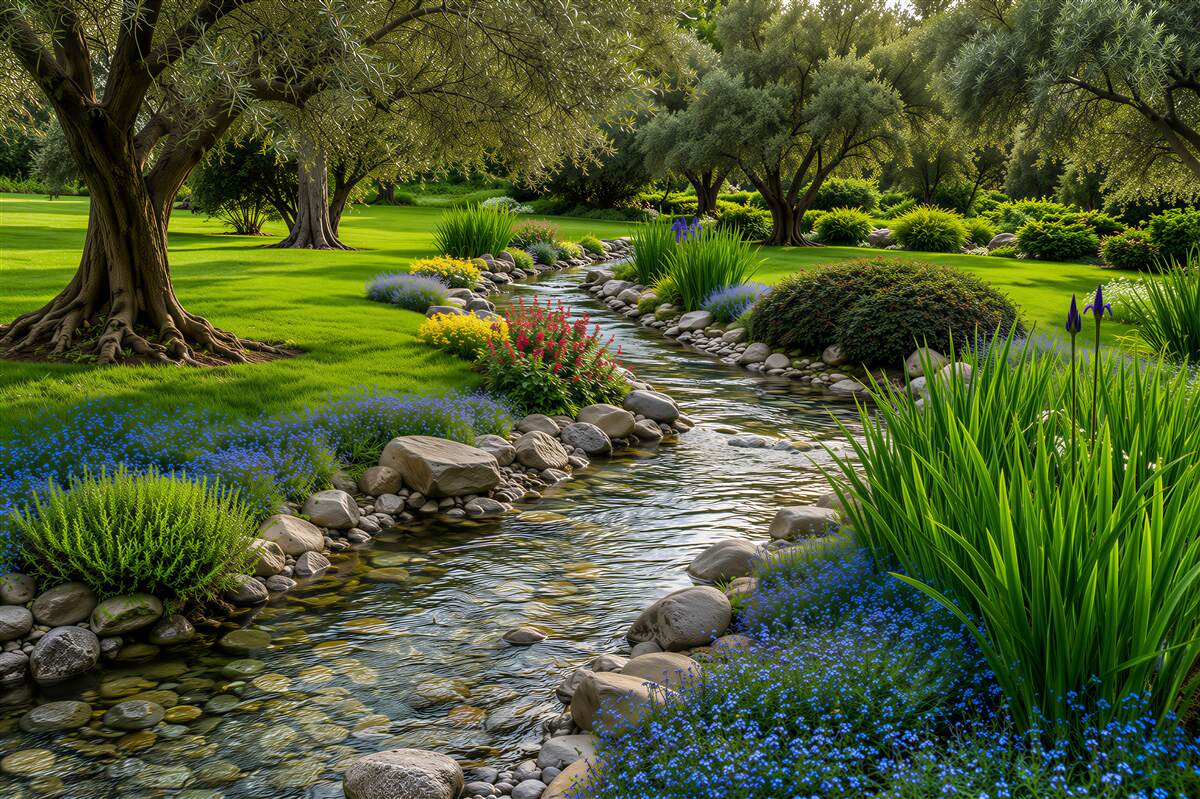 Papier peint Oasis dans le jardin japonais