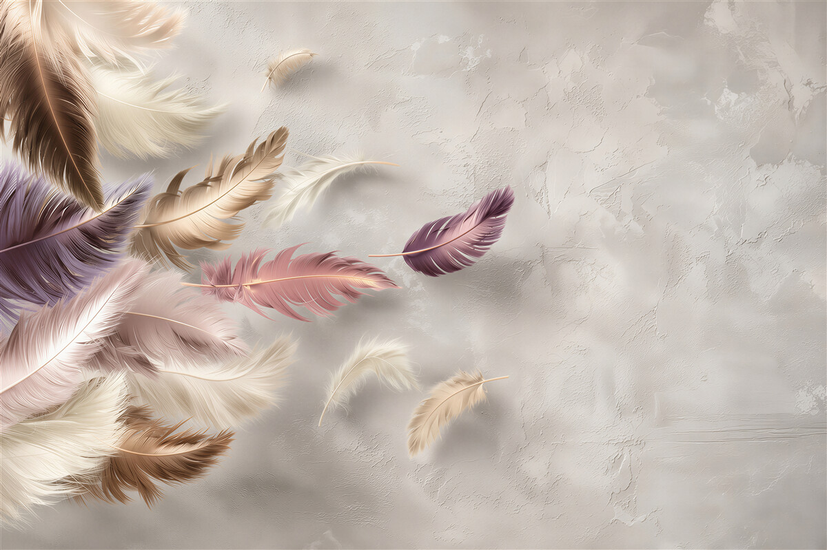 Papier peint plumes volantes