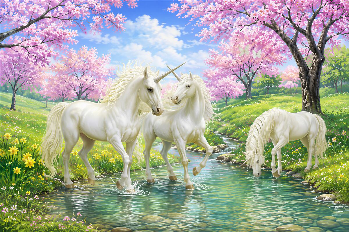 Papier peint Plante, cheval et fleur