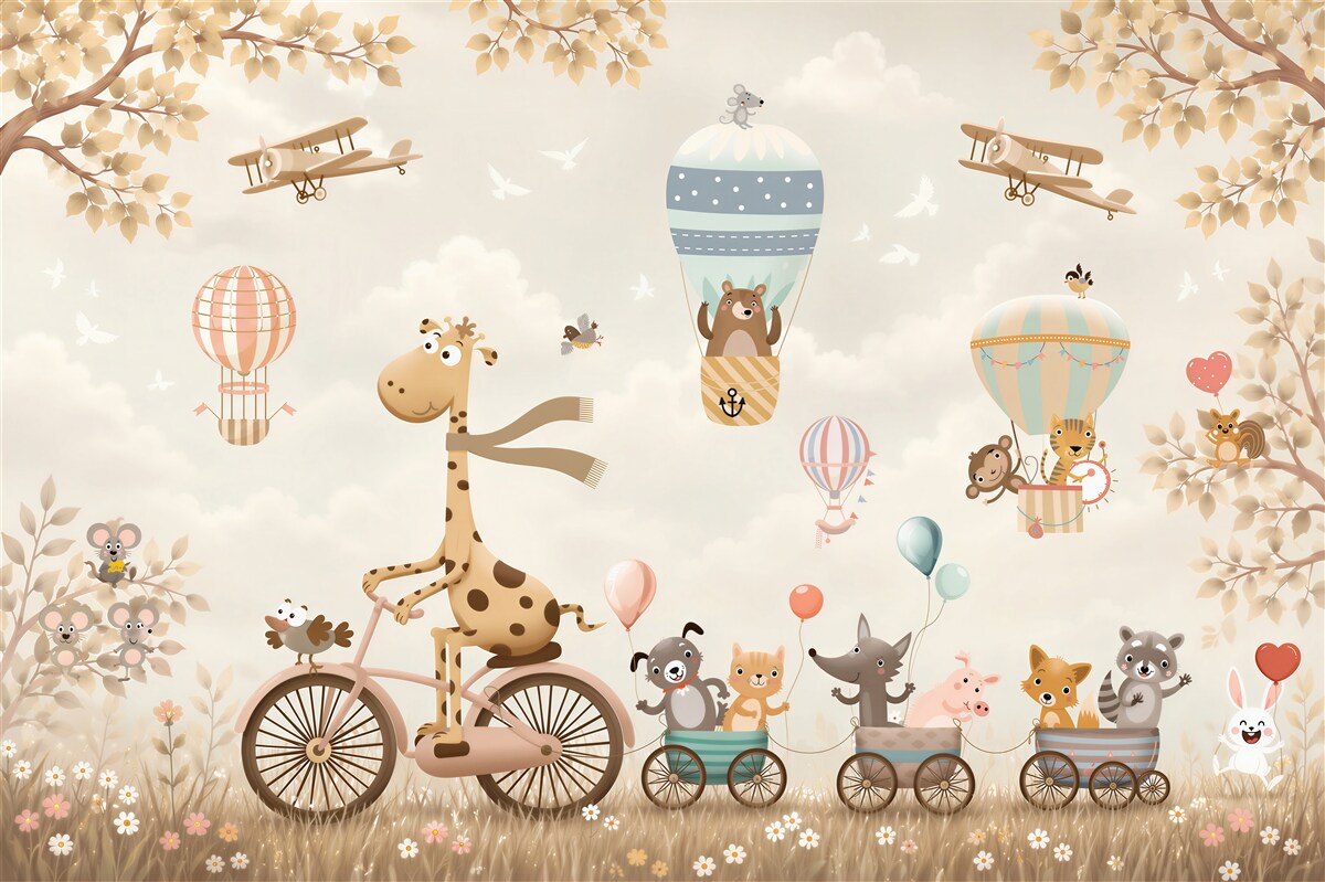 Papier peint animaux joyeux