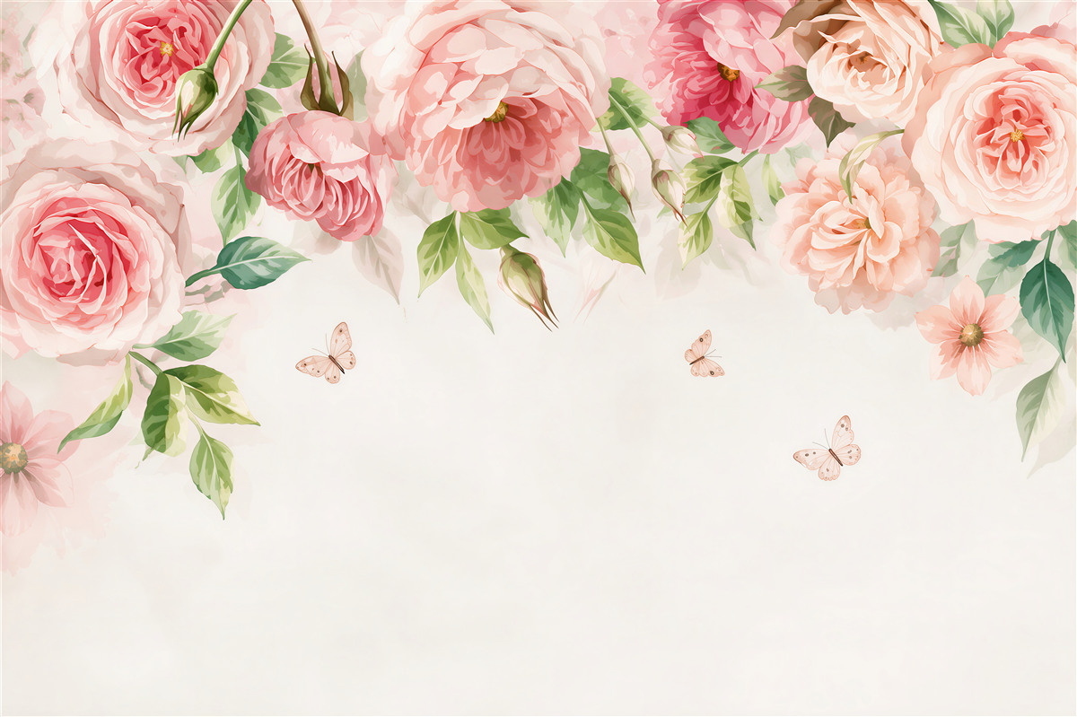 Papier peint fleurs aquarelle