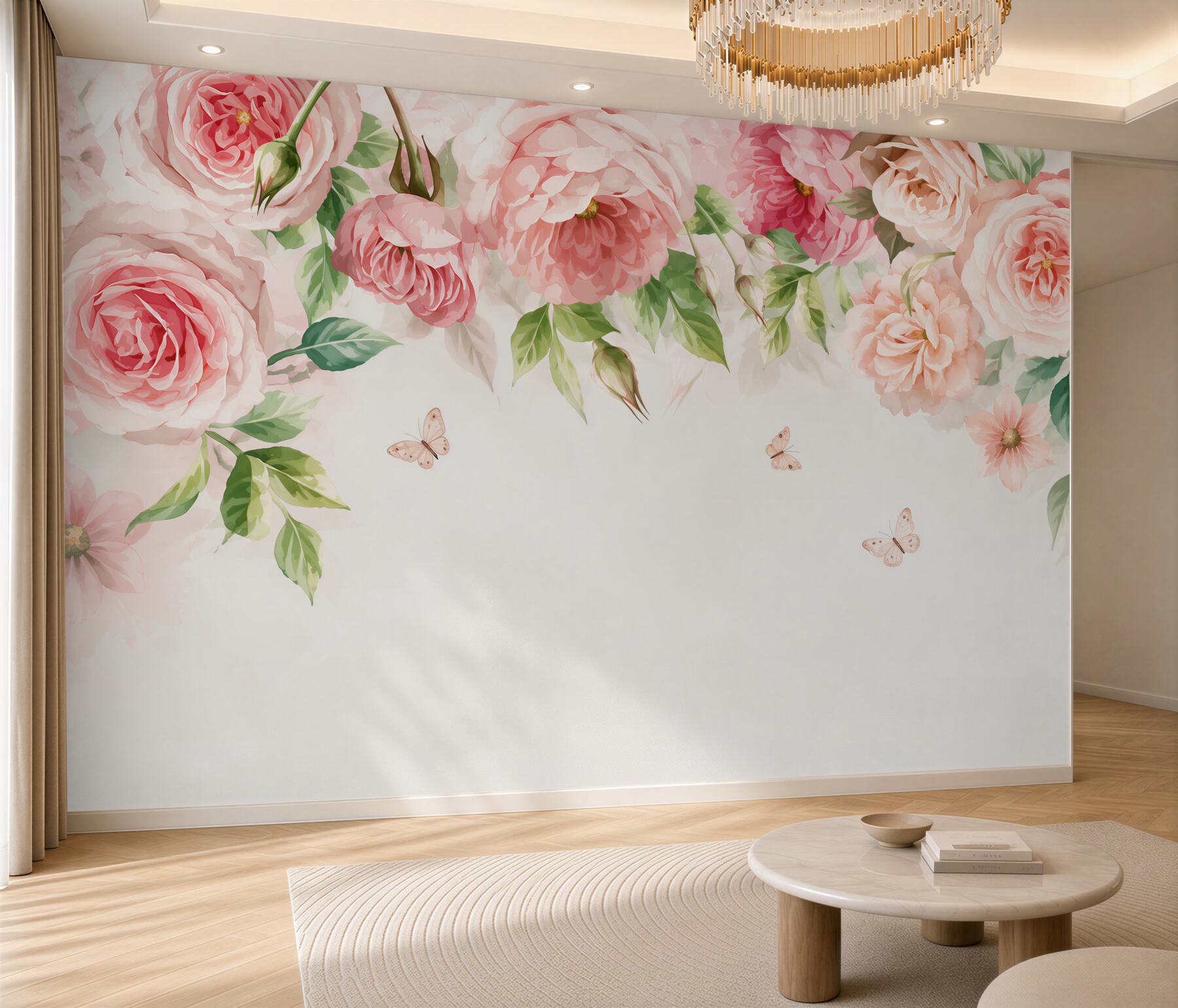 Papier peint fleurs aquarelle