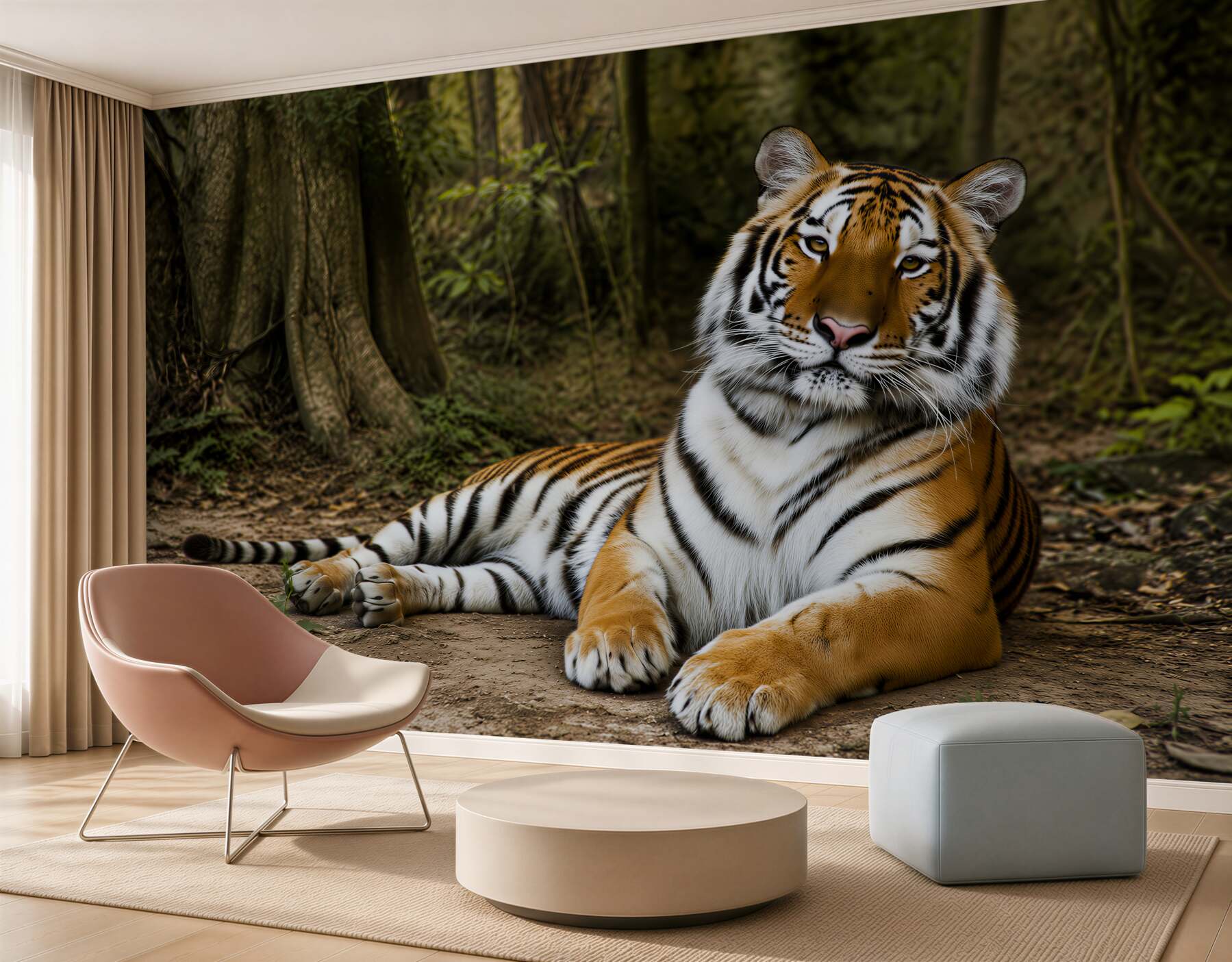 Papier peint grand tigre se reposant