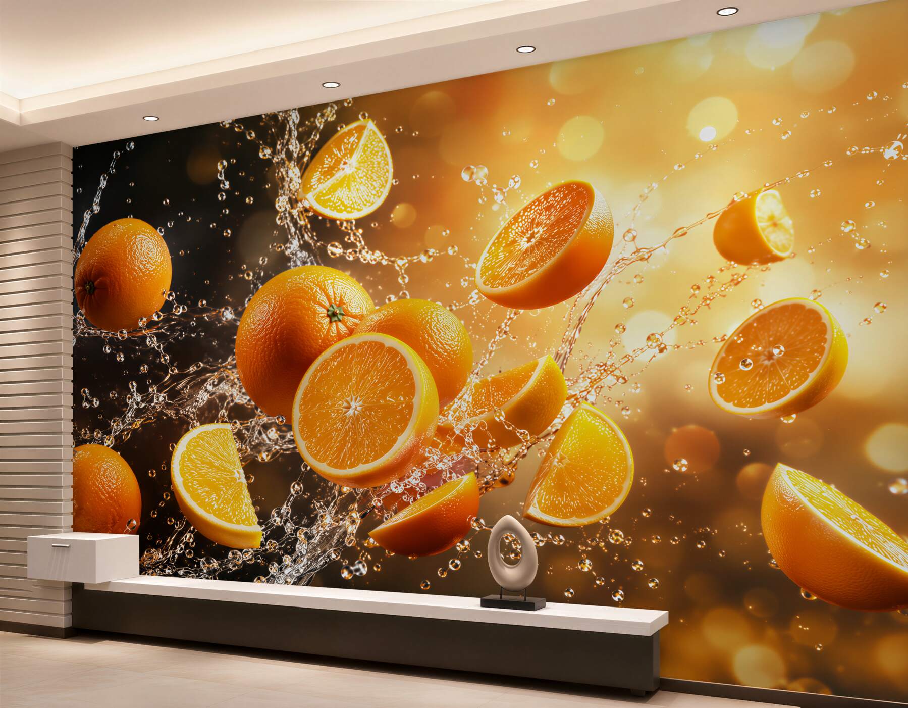 Papier peint morceaux d'oranges juteuses
