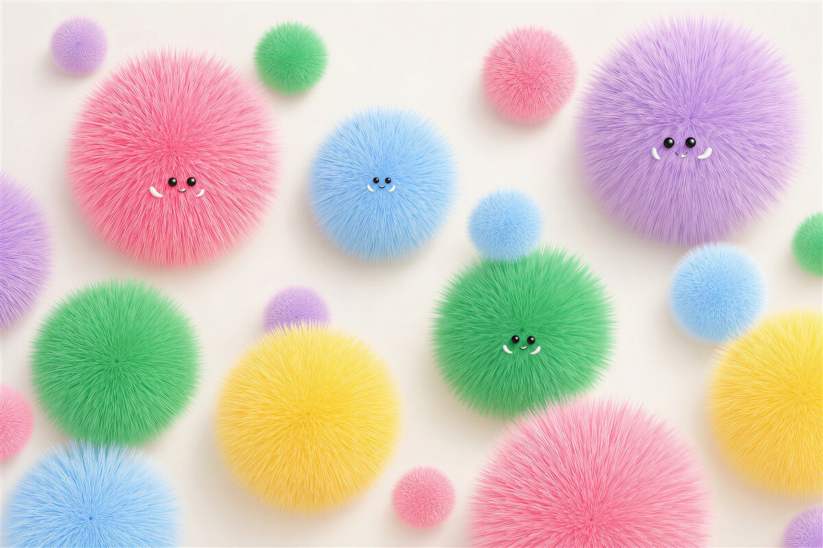Papier peint boules colorées avec des visages